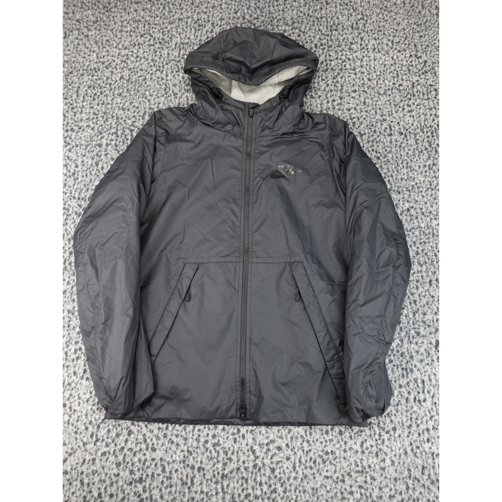 Nike Windrunner Jacket Mens Small Black Hooded Full Zip Ripstop 806861-010